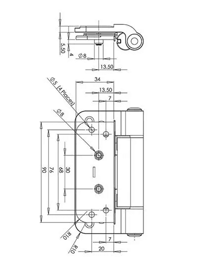 Trojan 3D Composite Door Hinge White - Image 2