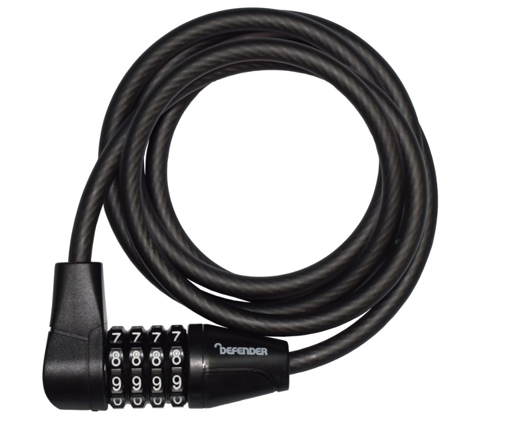 DEFENDER By Squire Cycle Cable Lock With 4 Wheel Combination 8mm x 1500mm