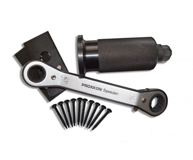 Cylinder Lock Puller (Puller, Plates, Ratchet) with Screws