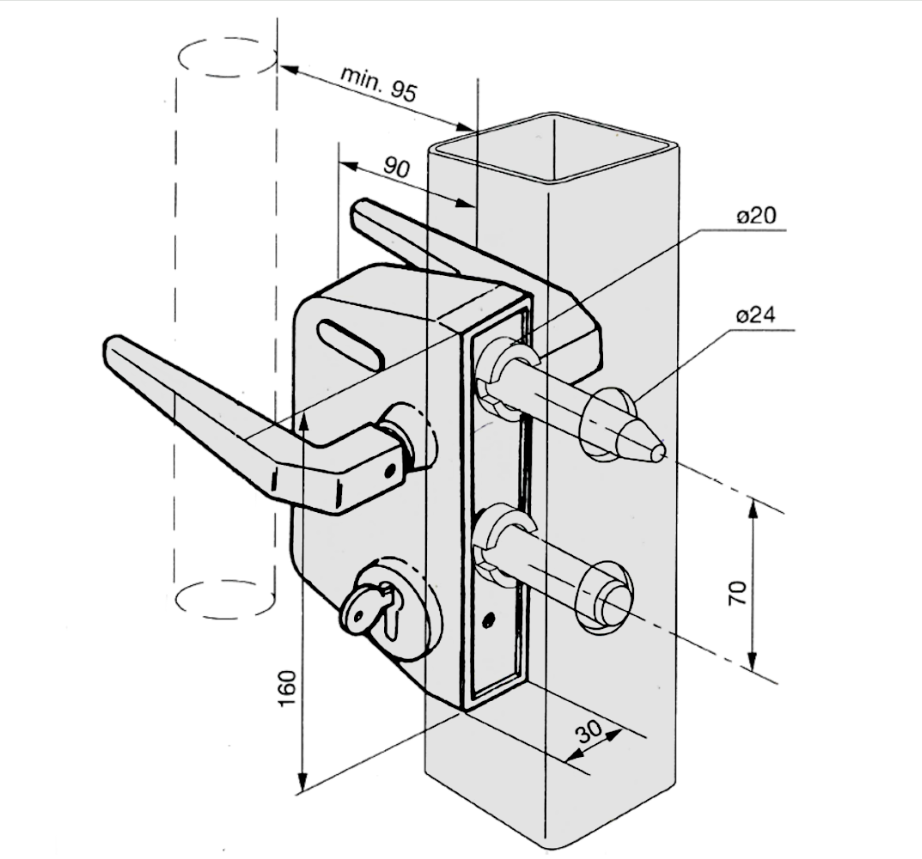 LOCINOX LCPX Surface Mounted Gate Lock - Image 4