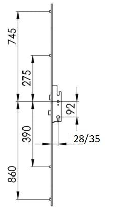 TSS Economy Compact Latch Deadbolt 4 Rollers Lift Lever Multipoint Door Lock - Image 2