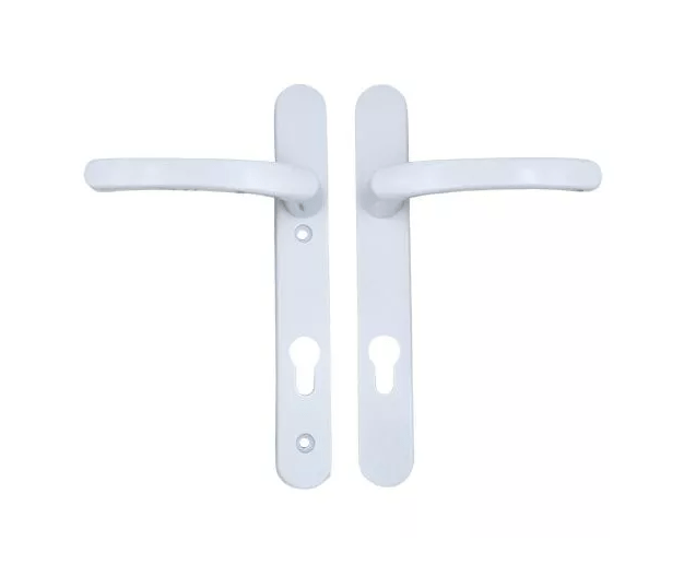 TSS Lever Lever UPVC Multipoint Door Handles – 92mm PZ Sprung 122mm Screw Centres – Long Backplate