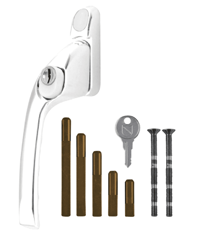 CHAMELEON White Multi Spindle Offset Window Espag Handle Left handed