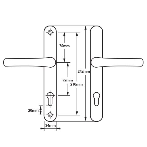 TSS Multipoint Door Handles (210mm Screw Centres) - Image 6