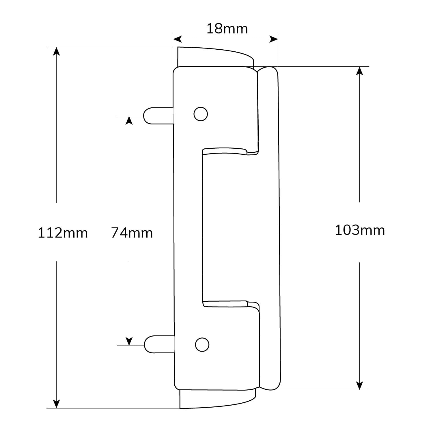 TSS UPVC Butt Hinge 112mm - Image 2