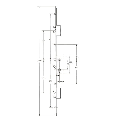 Fullex XL 3 Hook 4 Roller 2 Anti Lift 35 x 92 Dual Spindle ( 1490mm Hook Centres ) - Image 2