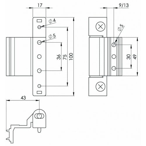 Paddock Neon Rebated Adjustable Butt Hinge - Image 2