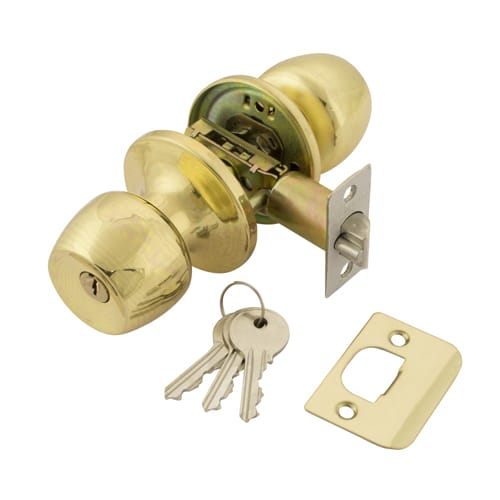TSS (Locking) Entrance Knob Set Brass