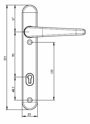 ERA Vectis 92mm Door Handle - Image 2