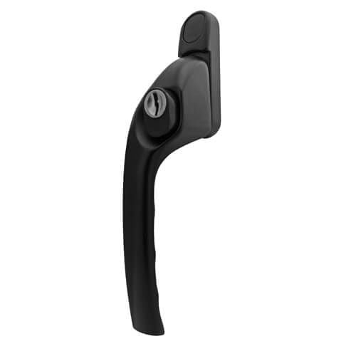 Cranked Window Handle – Black -Left Hand