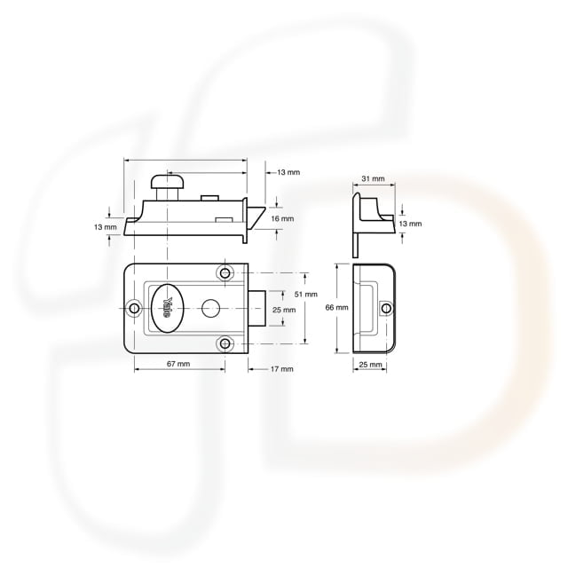Yale 77 Traditional Nightlatch (60mm Backset) - Image 2